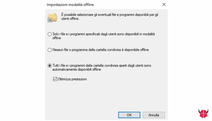 condividere cartella su Windows 10 cache