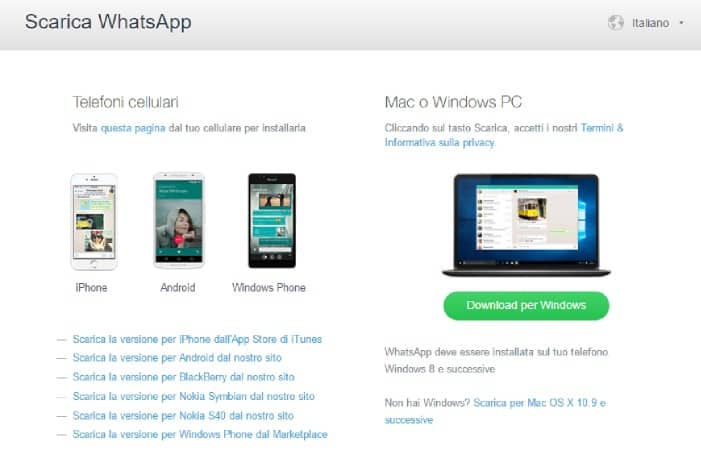 installare WhatsApp su Windows download