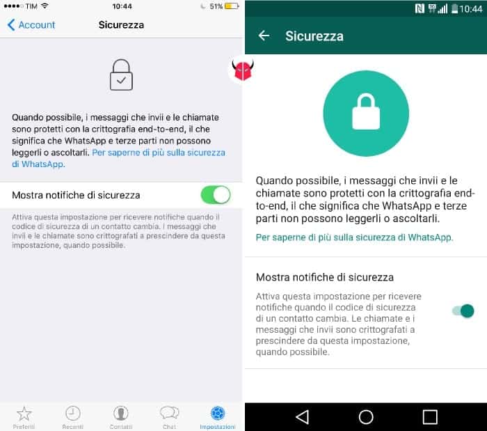 messaggi non crittografati WhatsApp notifiche di sicurezza