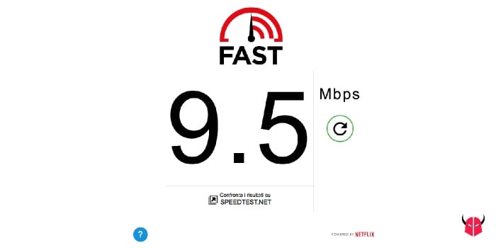 misurare la velocità di download con Fast di Netflix