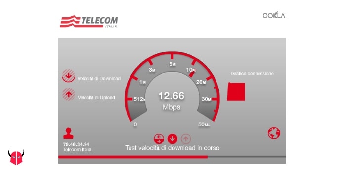 misurare la velocità di download con Telecom Italia