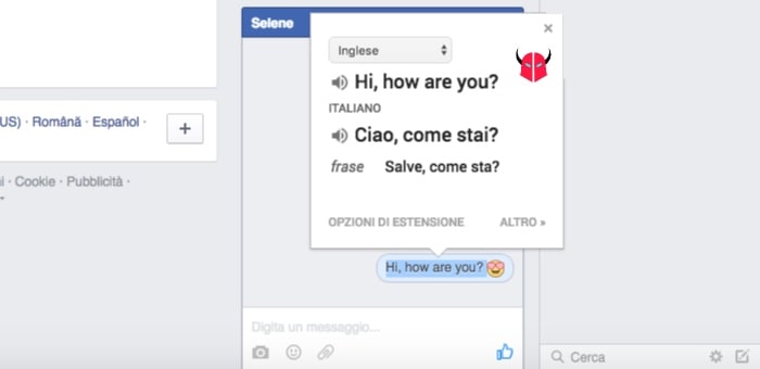 tradurre messaggi su Facebook plugin Google Traduttore