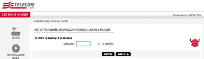 cambiare nome WiFi Telecom accesso modem