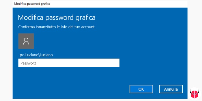 cambiare password Windows 10 modifica movimenti