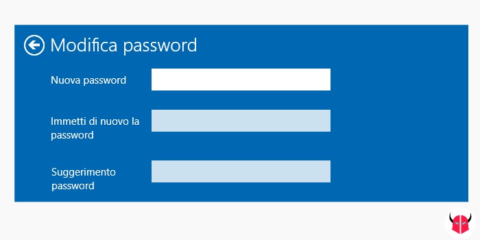 cambiare password Windows 10 modifica