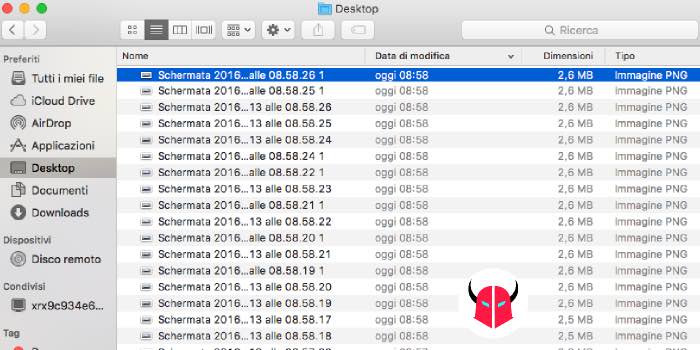 come fare screenshot Mac schermata Desktop