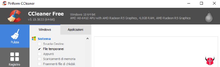 eliminare file temporanei Windows 10 configurazione CCleaner