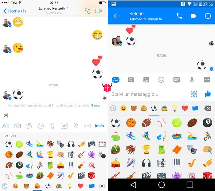 gioco calcio Messenger emoji pallone