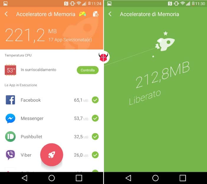 liberare memoria su Android Go Speed ottimizzazione RAM