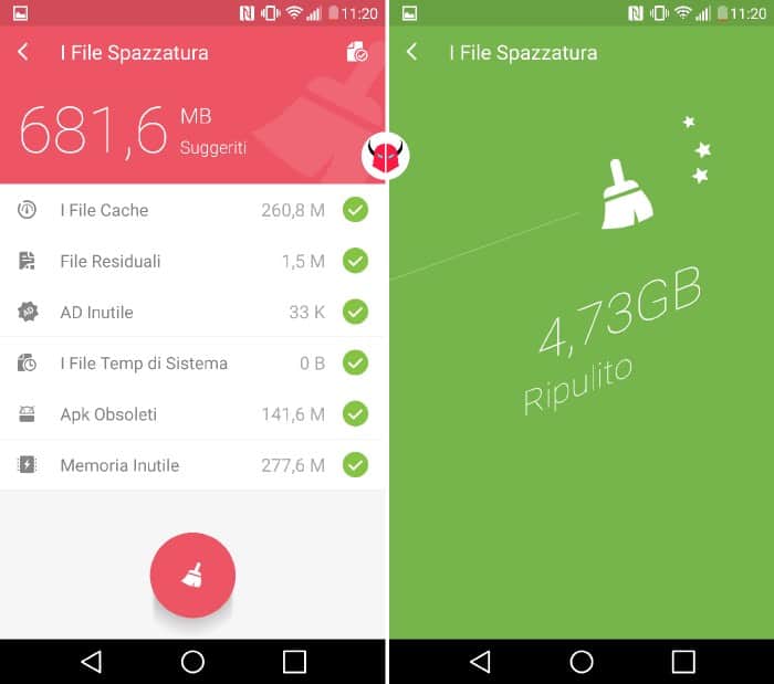 liberare memoria su Android Go Speed pulizia file inutili