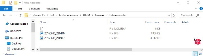 nascondere foto Android senza app con file nomedia da PC