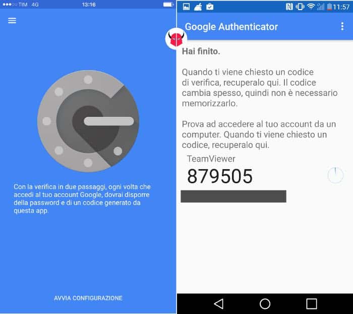 proteggere accesso TeamViewer Google Authenticator