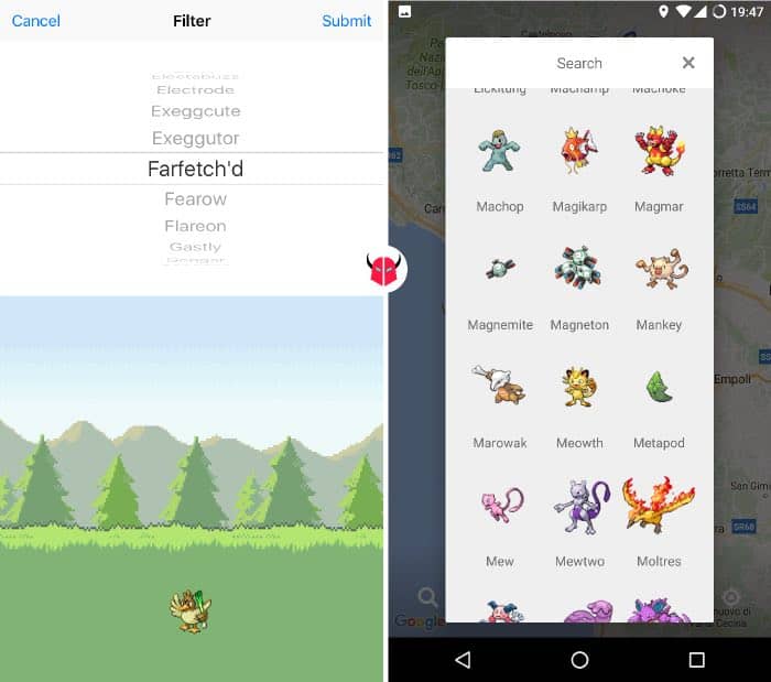 come funziona Poke Radar per Pokemon Go filtri