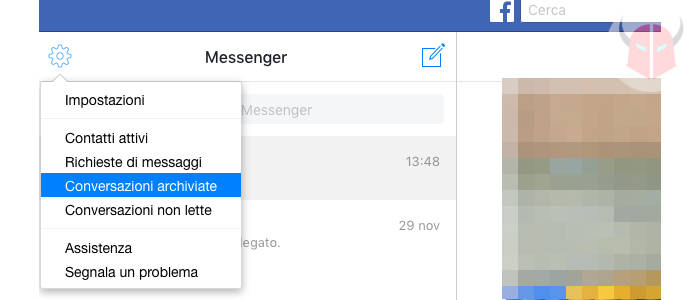 come recuperare chat archiviate Messenger archivio Facebook e Messenger PC