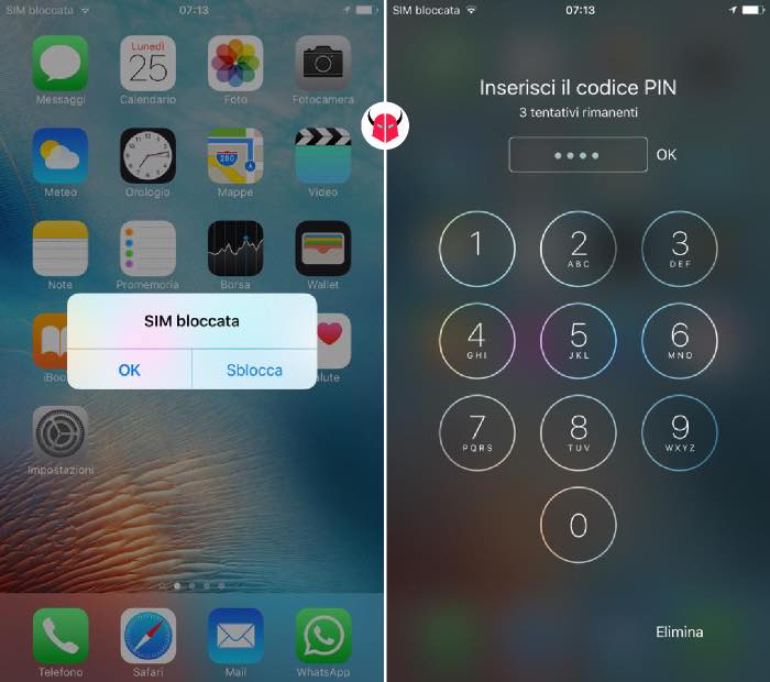 togliere PIN SIM iPhone sblocco scheda accensione
