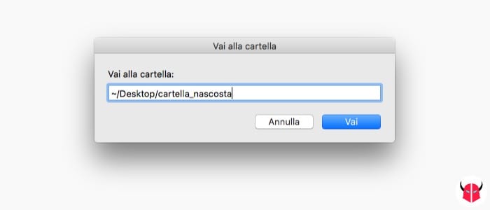 visualizzare cartelle nascoste Mac con il Finder inserimento percorso