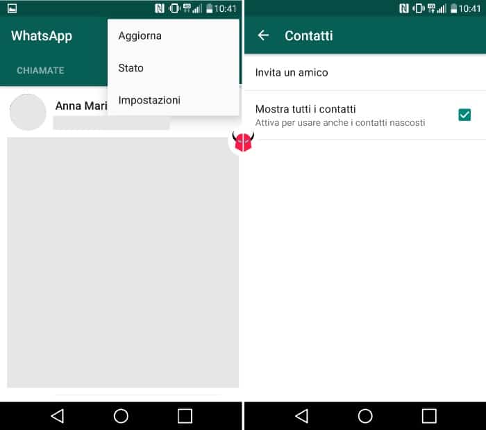come aggiungere un contatto su WhatsApp con Android aggiornamento