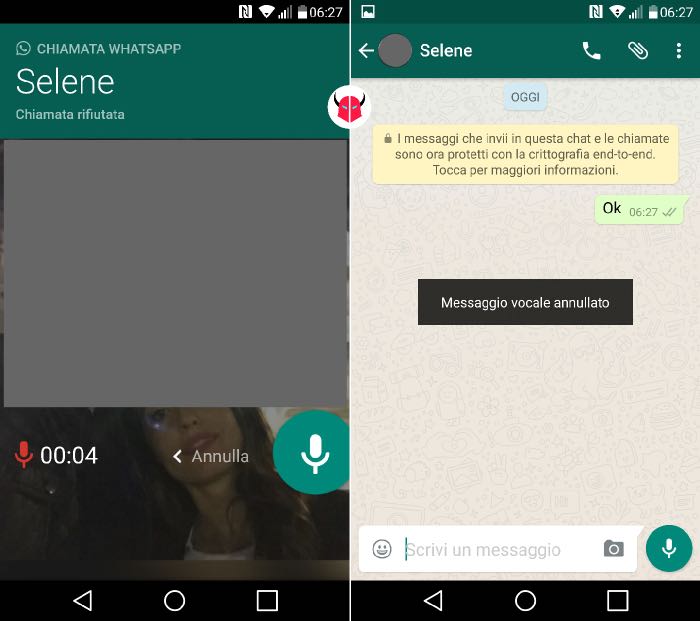 come attivare segreteria WhatsApp su Android registra e annulla messaggio vocale