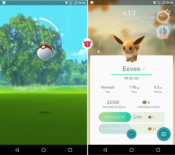 come far evolvere Eevee in Pokemon Go cattura