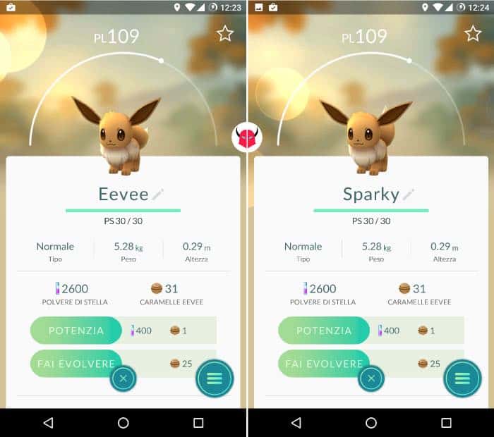 come far evolvere Eevee in Pokemon Go nomi