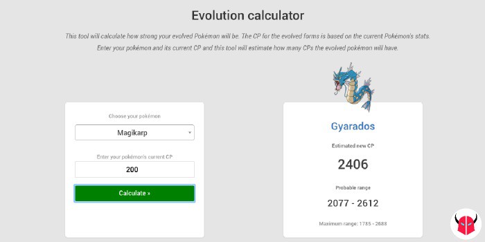 come fare calcolo evoluzione in Pokemon Go Evolution calculator PL