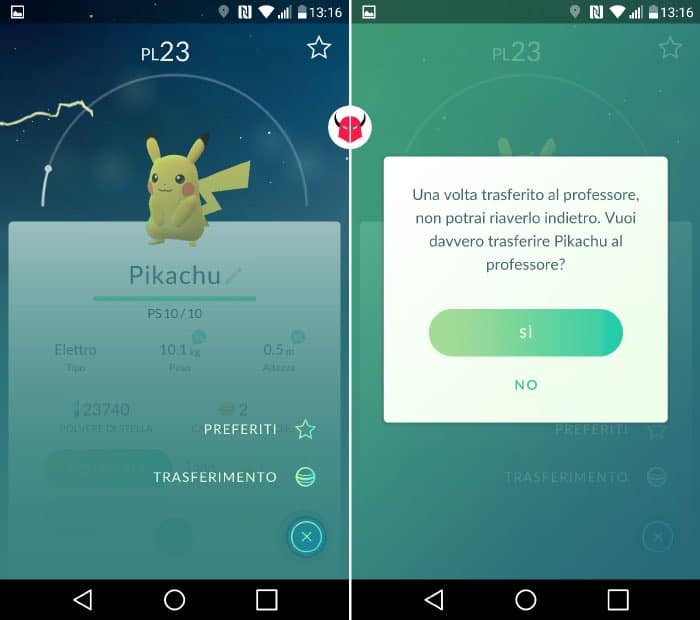 come ottenere caramelle in Pokemon Go trasferimento