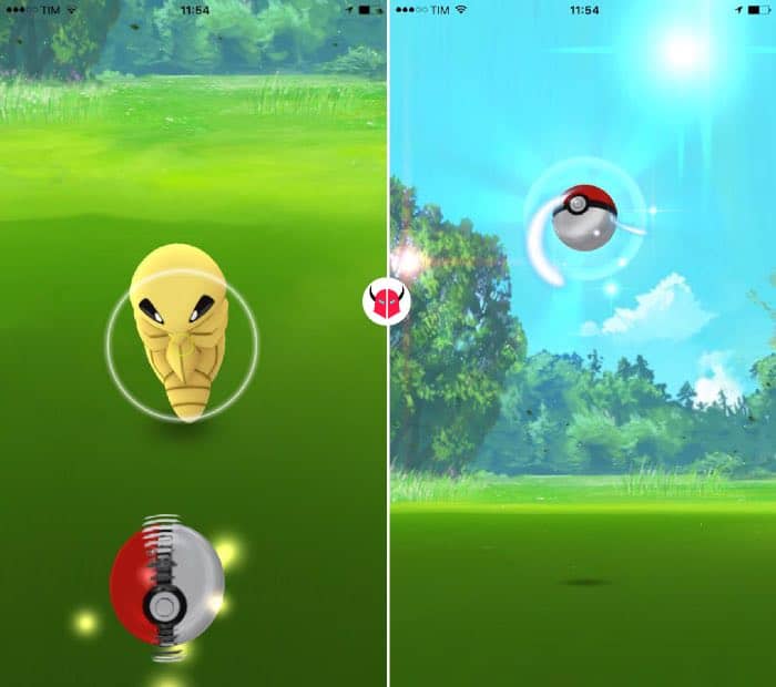 come prendere Pokemon in Pokemon Go Poké Ball curva