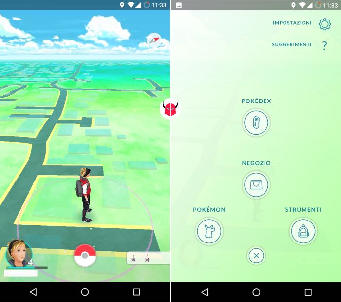 come prendere Pokemon in Pokemon Go mappa e menu