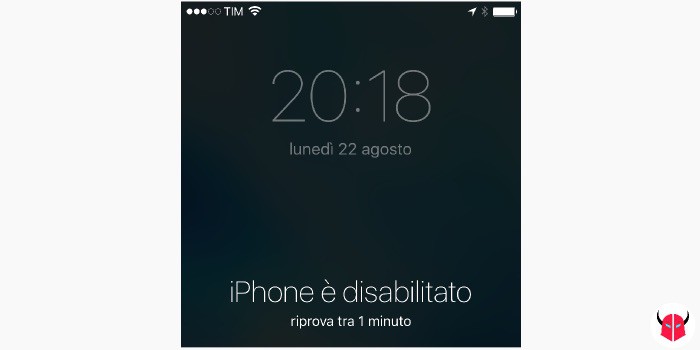 come sbloccare iPhone disabilitato avvertenza