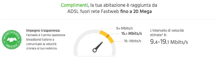 come fare verifica copertura fibra Fastweb velocità internet