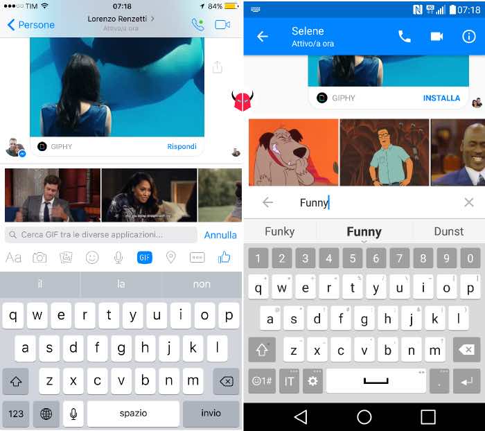 come inviare GIF in chat Facebook con Messenger