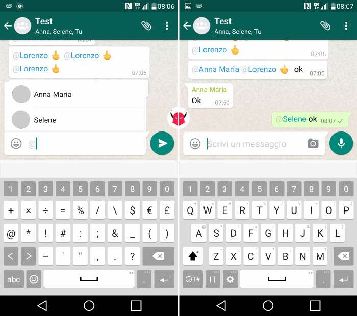 come taggare contatti WhatsApp con Android