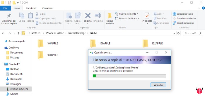 come trasferire foto da iPhone a PC con Esplora risorse di Windows