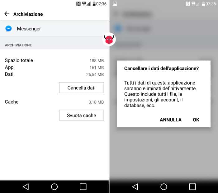 come uscire da Facebook Messenger su Android