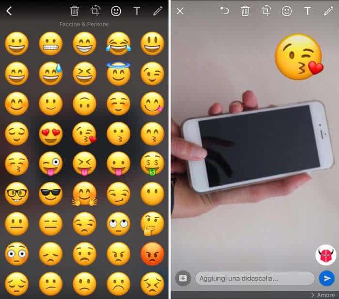 come disegnare su WhatsApp con iPhone emoticon su foto e video