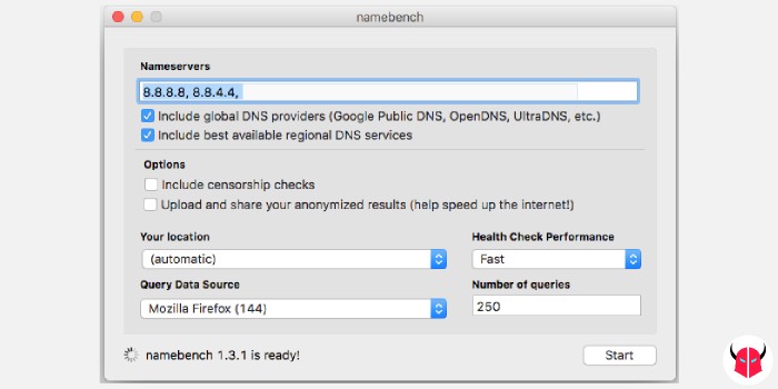 come cambiare DNS Mac namebench