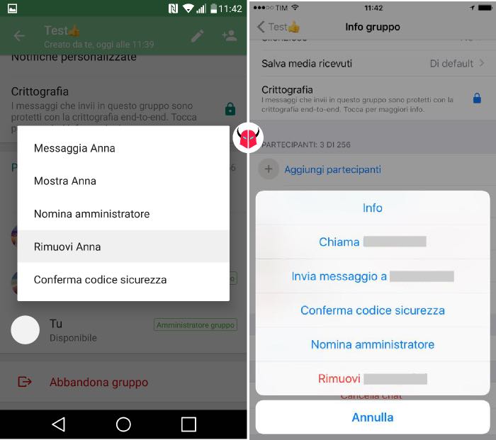 come eliminare gruppo WhatsApp rimuovere partecipanti