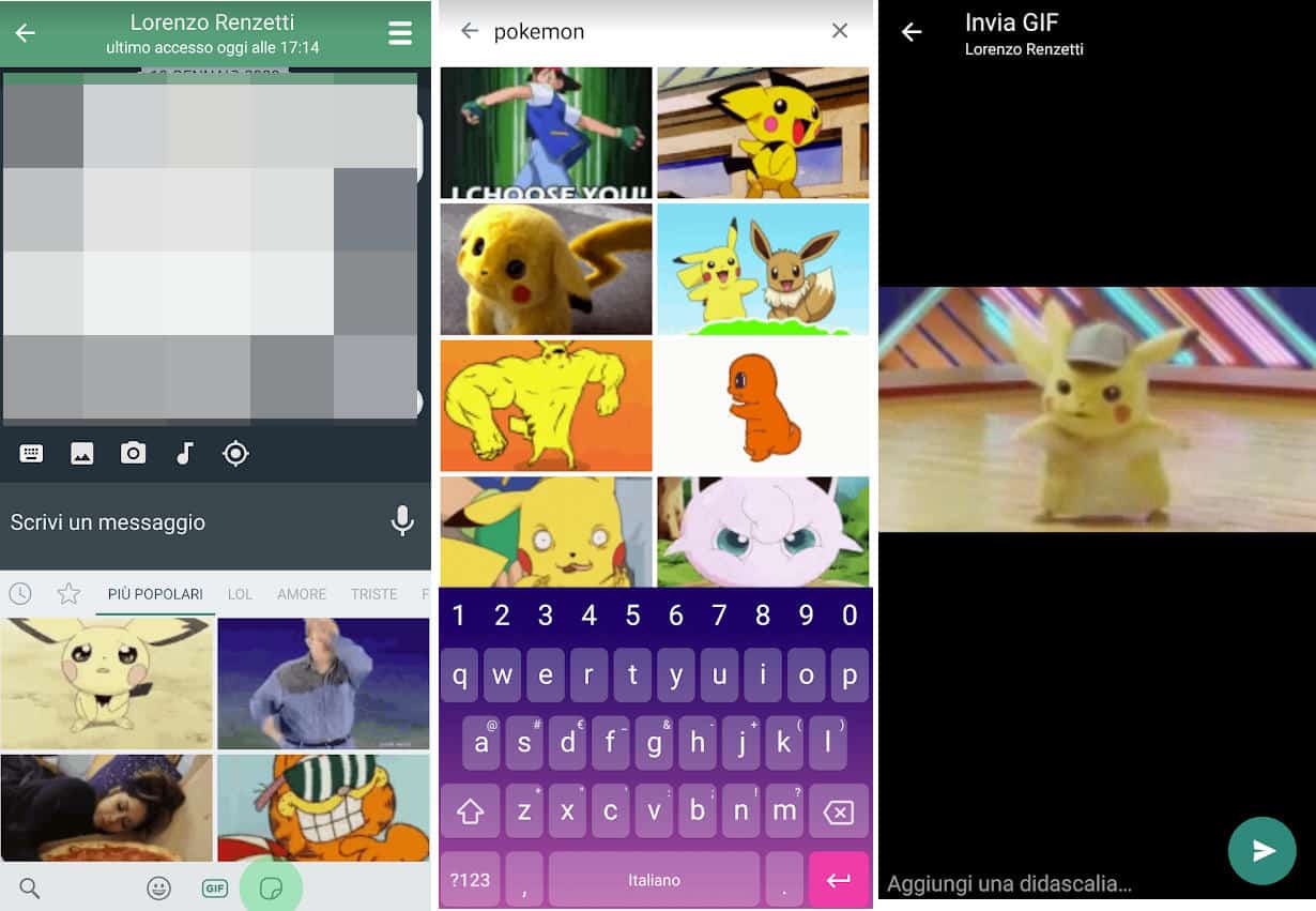 come inviare le GIF su WhatsApp Android