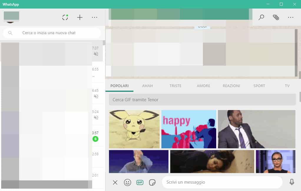 come inviare le GIF su WhatsApp Desktop