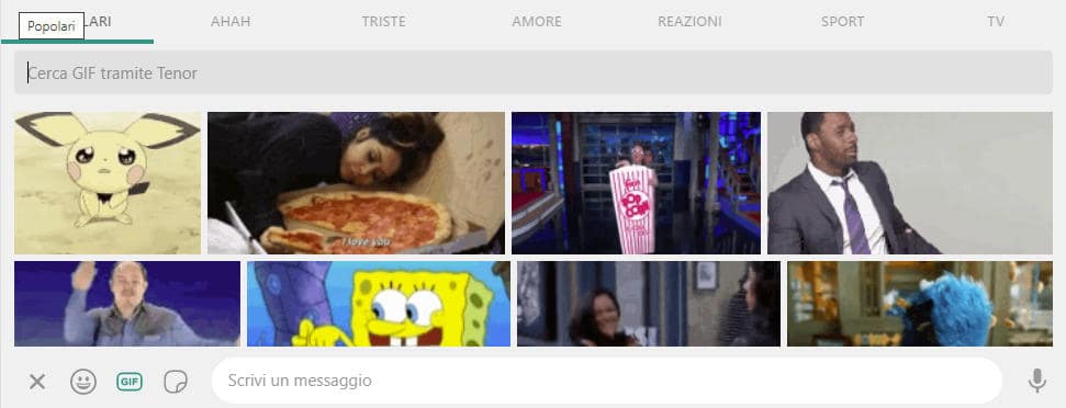 come inviare le GIF su WhatsApp Web