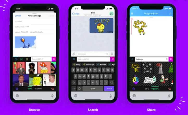 come inviare le GIF su WhatsApp app Giphy