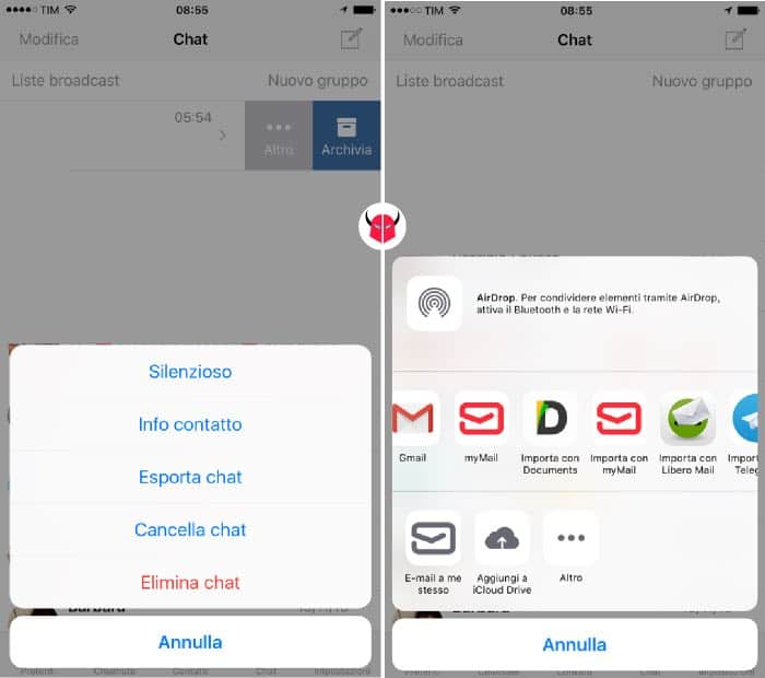 come salvare messaggi vocali WhatsApp su iPhone esportazione Documents