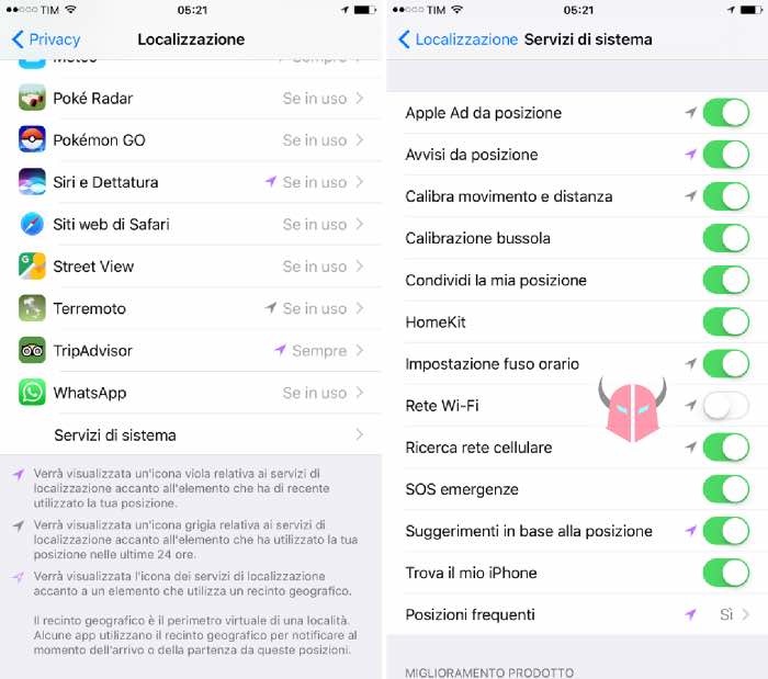 cosa fare quando iPhone non si connette al WiFi disattivare WiFi per GPS