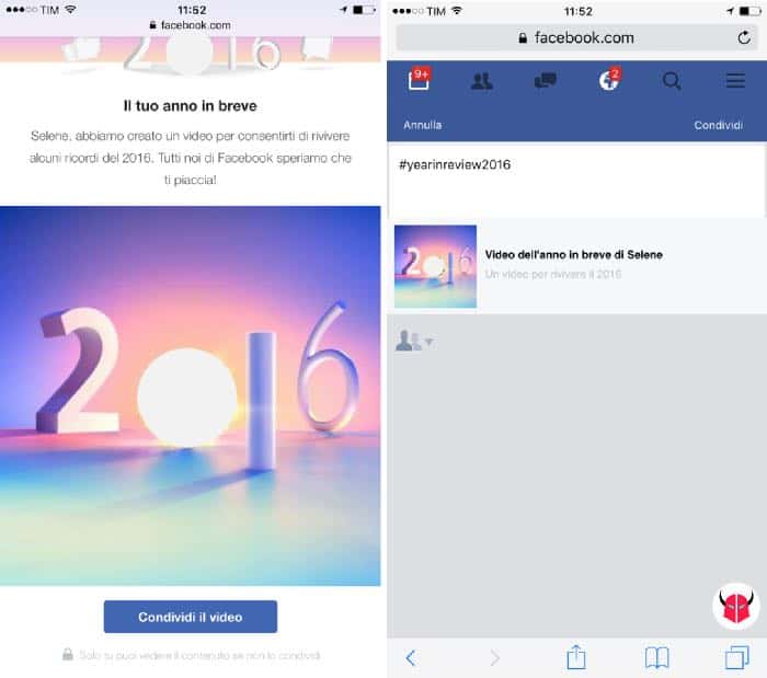 come fare Facebook Year in Review 2016 link