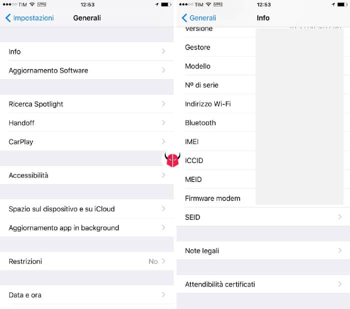 come trovare IMEI iPhone impostazioni iOS