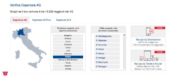 come verificare copertura 4G TIM aziende