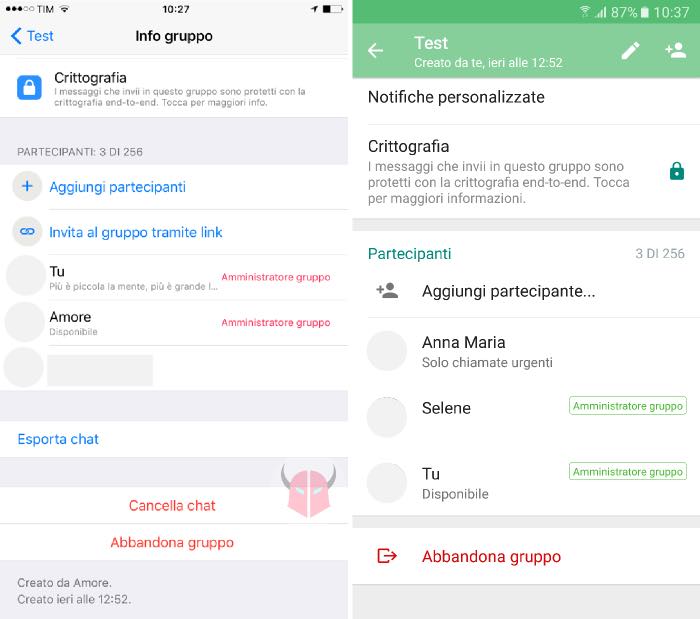 come aggiungere persone gruppo WhatsApp opzione aggiungi partecipante iOS e Android