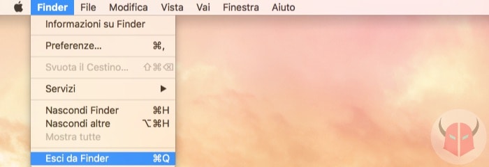 come chiudere Finder su Mac opzione per uscire