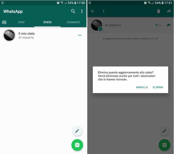 come disattivare Stati WhatsApp eliminare