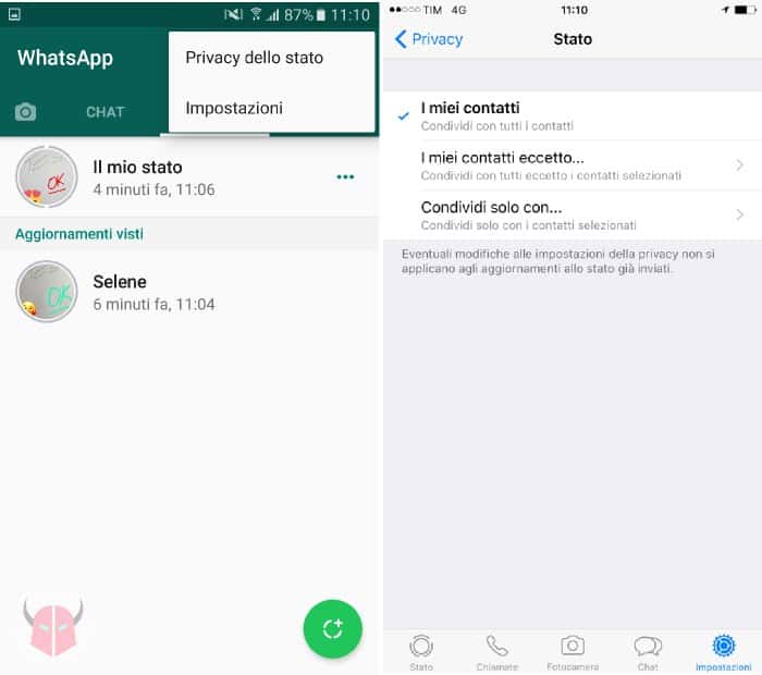 come funzionano le Storie su WhatsApp privacy dello Stato Android e iOS